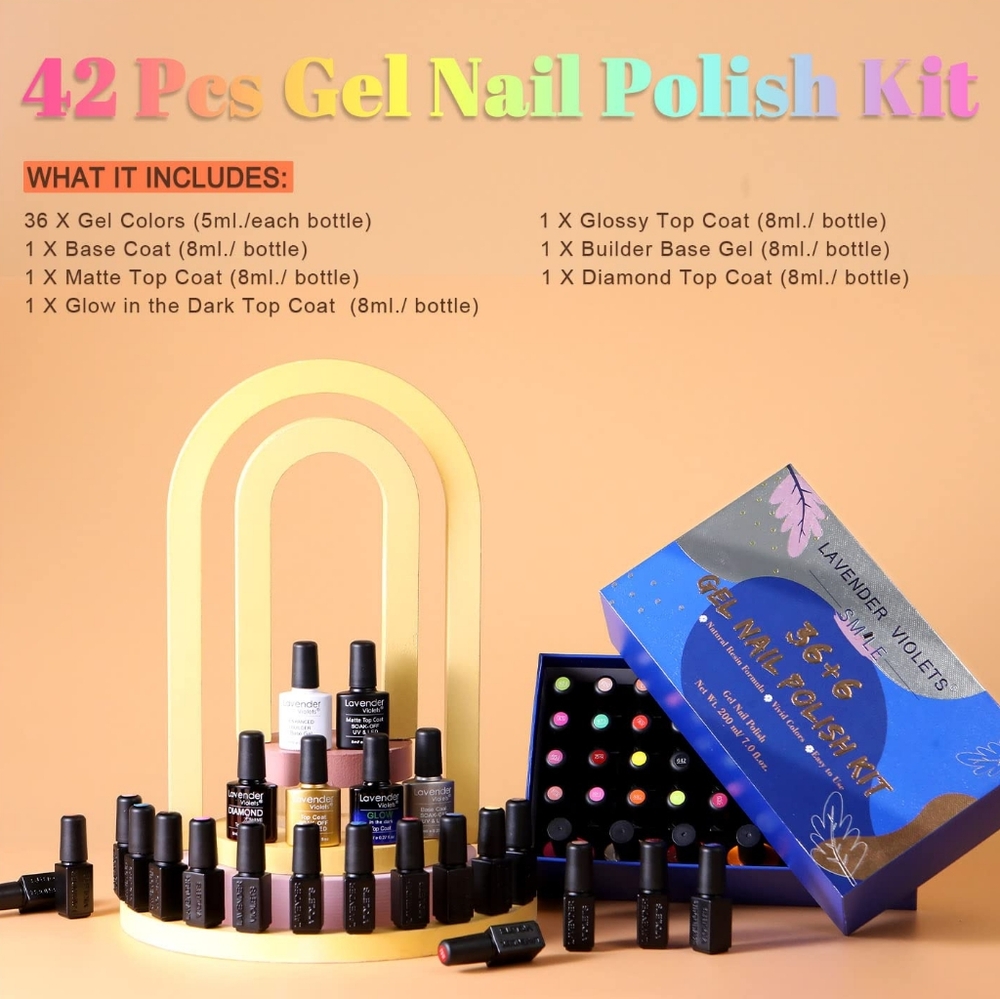 Gel Nail Polish Set 42 total - NEW/Sealed BOX